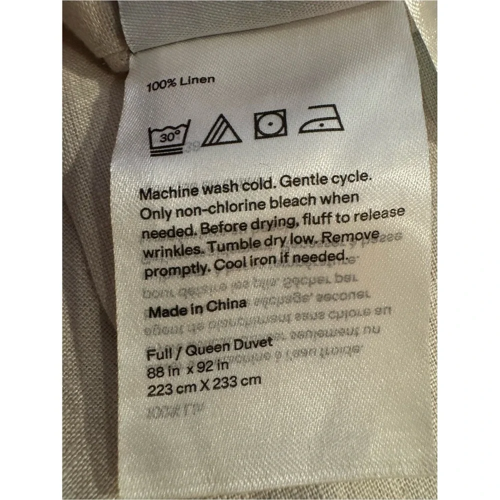 Quince European Linen Duvet Cover Set Full/Queen | Sand | 100% Linen